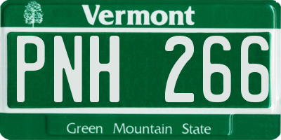 VT license plate PNH266