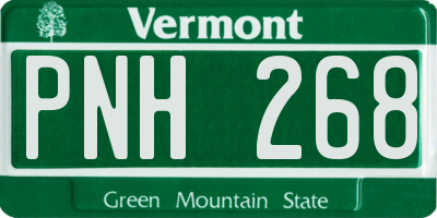 VT license plate PNH268