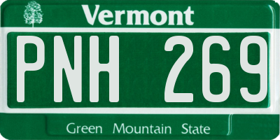 VT license plate PNH269
