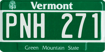 VT license plate PNH271