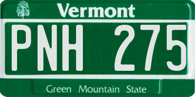 VT license plate PNH275