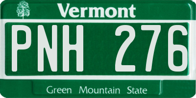 VT license plate PNH276