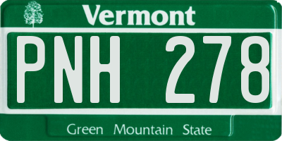 VT license plate PNH278