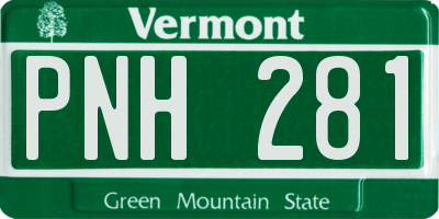 VT license plate PNH281