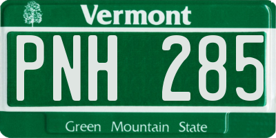 VT license plate PNH285