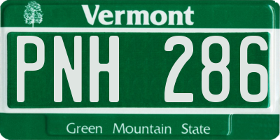 VT license plate PNH286