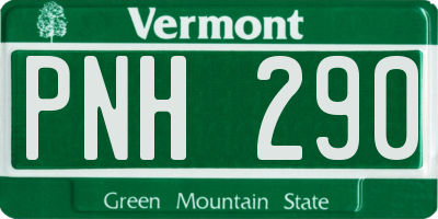 VT license plate PNH290