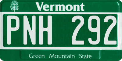 VT license plate PNH292