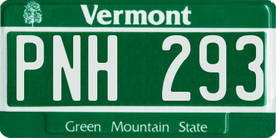 VT license plate PNH293