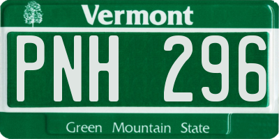 VT license plate PNH296