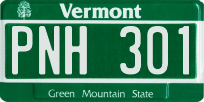 VT license plate PNH301