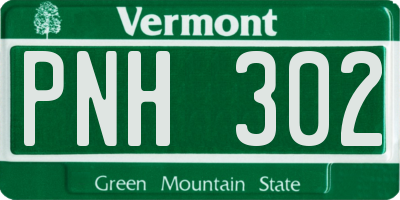 VT license plate PNH302