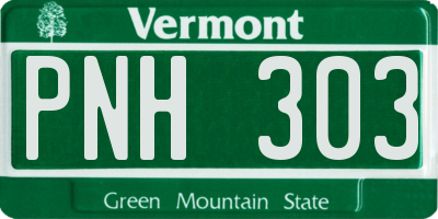 VT license plate PNH303