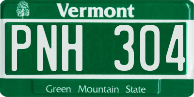 VT license plate PNH304