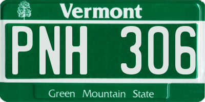 VT license plate PNH306