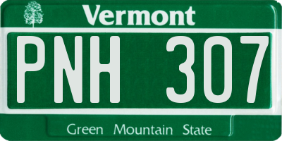 VT license plate PNH307