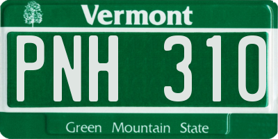 VT license plate PNH310