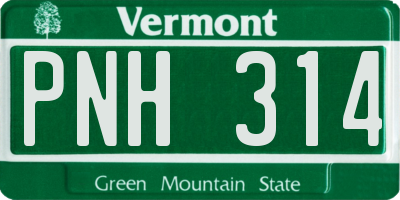 VT license plate PNH314
