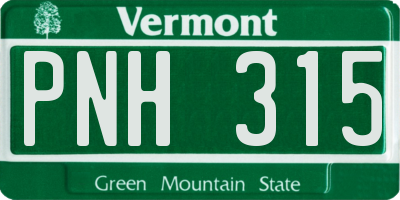 VT license plate PNH315