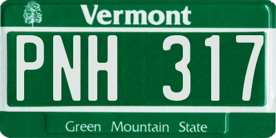 VT license plate PNH317