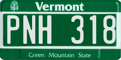 VT license plate PNH318