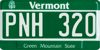 VT license plate PNH320
