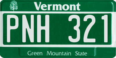VT license plate PNH321