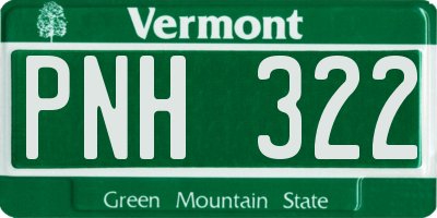 VT license plate PNH322