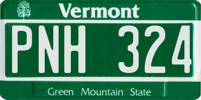 VT license plate PNH324