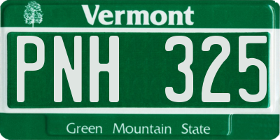 VT license plate PNH325