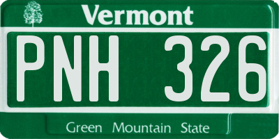 VT license plate PNH326