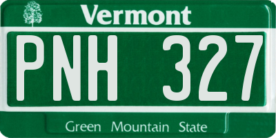 VT license plate PNH327