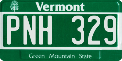 VT license plate PNH329