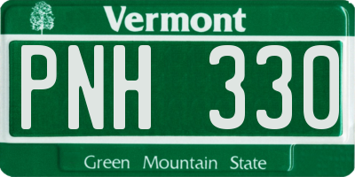 VT license plate PNH330