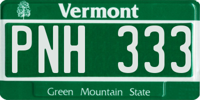VT license plate PNH333
