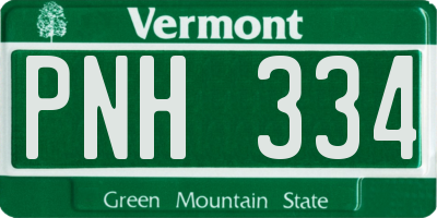 VT license plate PNH334