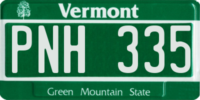 VT license plate PNH335