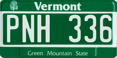 VT license plate PNH336