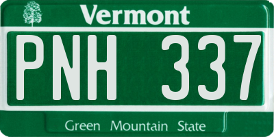 VT license plate PNH337
