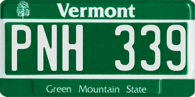 VT license plate PNH339