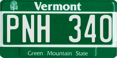 VT license plate PNH340