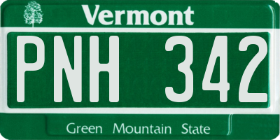 VT license plate PNH342
