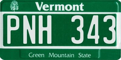 VT license plate PNH343