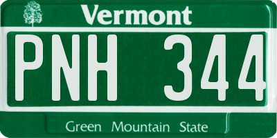 VT license plate PNH344