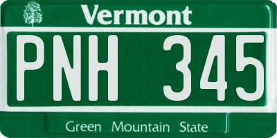 VT license plate PNH345
