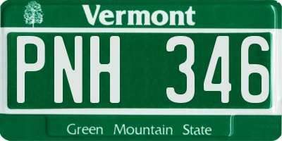 VT license plate PNH346