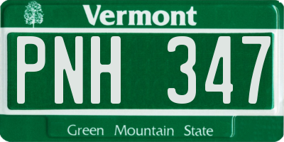 VT license plate PNH347