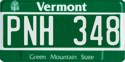 VT license plate PNH348