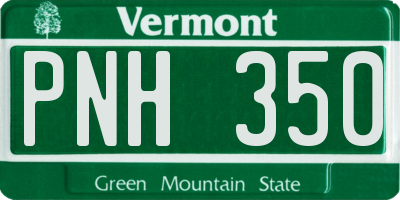 VT license plate PNH350