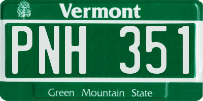 VT license plate PNH351